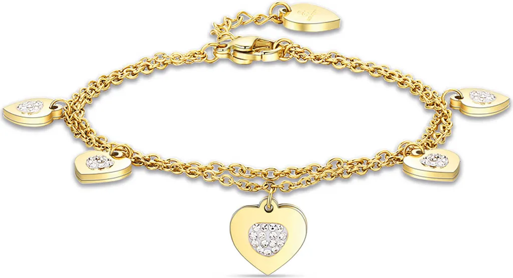 Luca Barra Bracciali Donna con Beads - Charms in Acciaio Chic