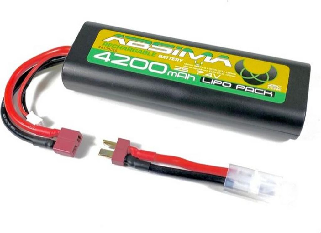 LiPo 7.4V - 25C 4200 Roundcase (T - Plug + Tamiya Adap.) Produktbild 