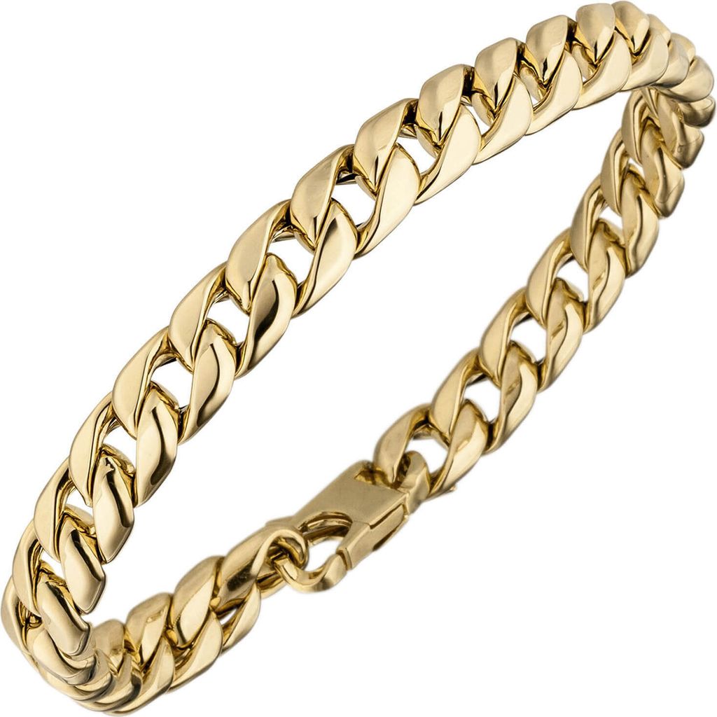 7,7mm Panzerkette Armband Armkette aus 585 Gold Gelbgold 21cm Armschmuck Herren