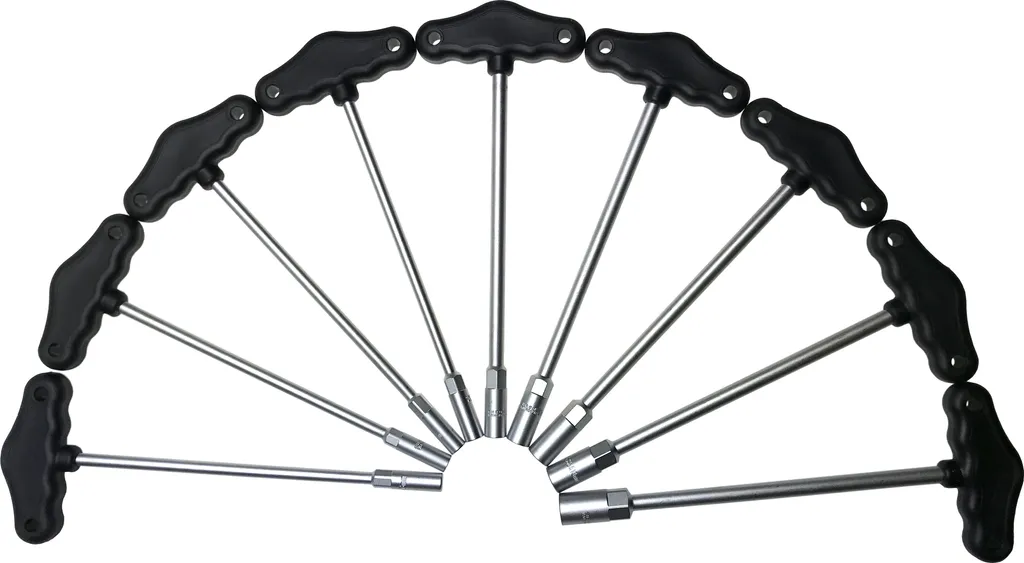 Clés à douille manche en T 6-14 mm robustes en chrome vanadium, pack de 9