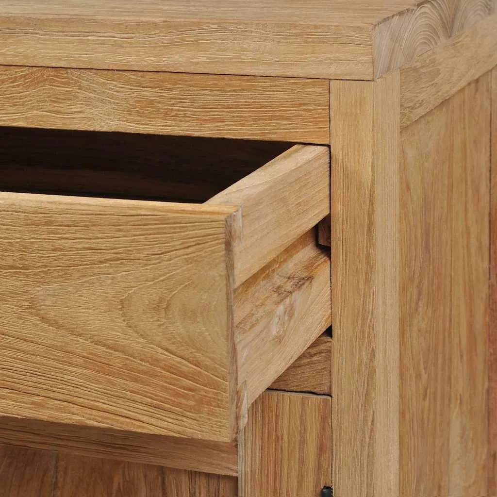 Table de chevet compacte 40 cm en teck massif - Rangement pour chambre