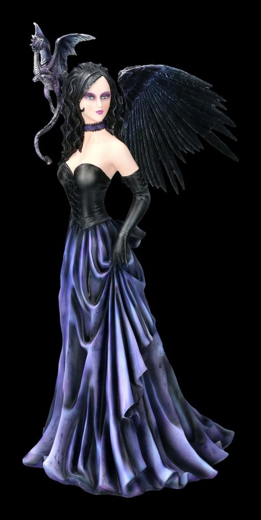 Engel Figur - Drachen Lady Fia - Fantasy Statue, Darkangel - H 54 cm