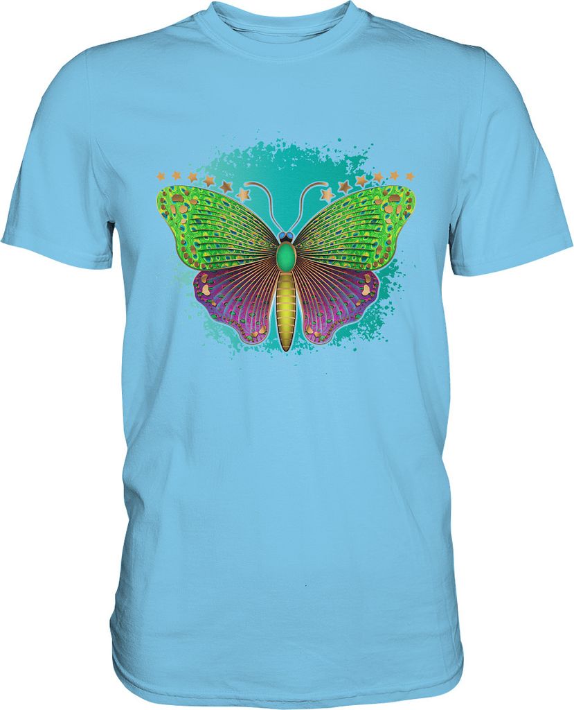 Bunter Schmetterling T-Shirt – Sky Blue / XXL Produktbild 