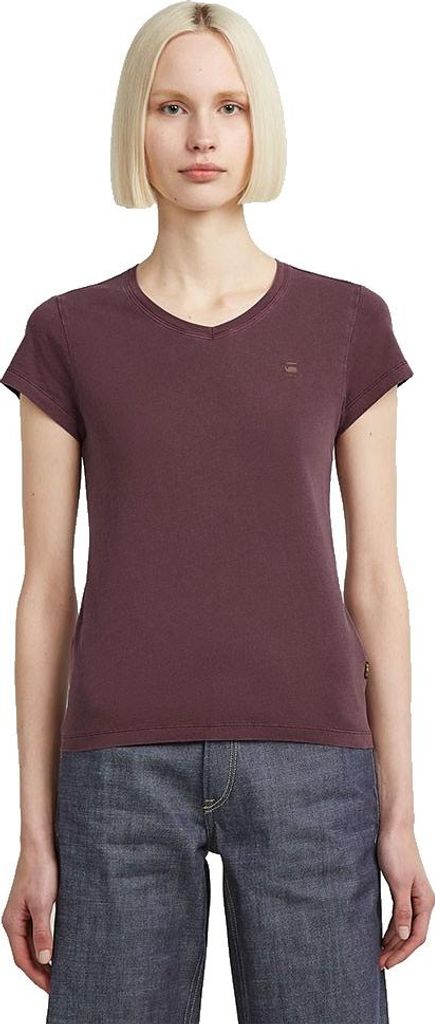 G-star Overdyed Eyben Slim 2.0 Kurzarm-t-shirt Mit V-ausschnitt Lila XL Damen Lila XL