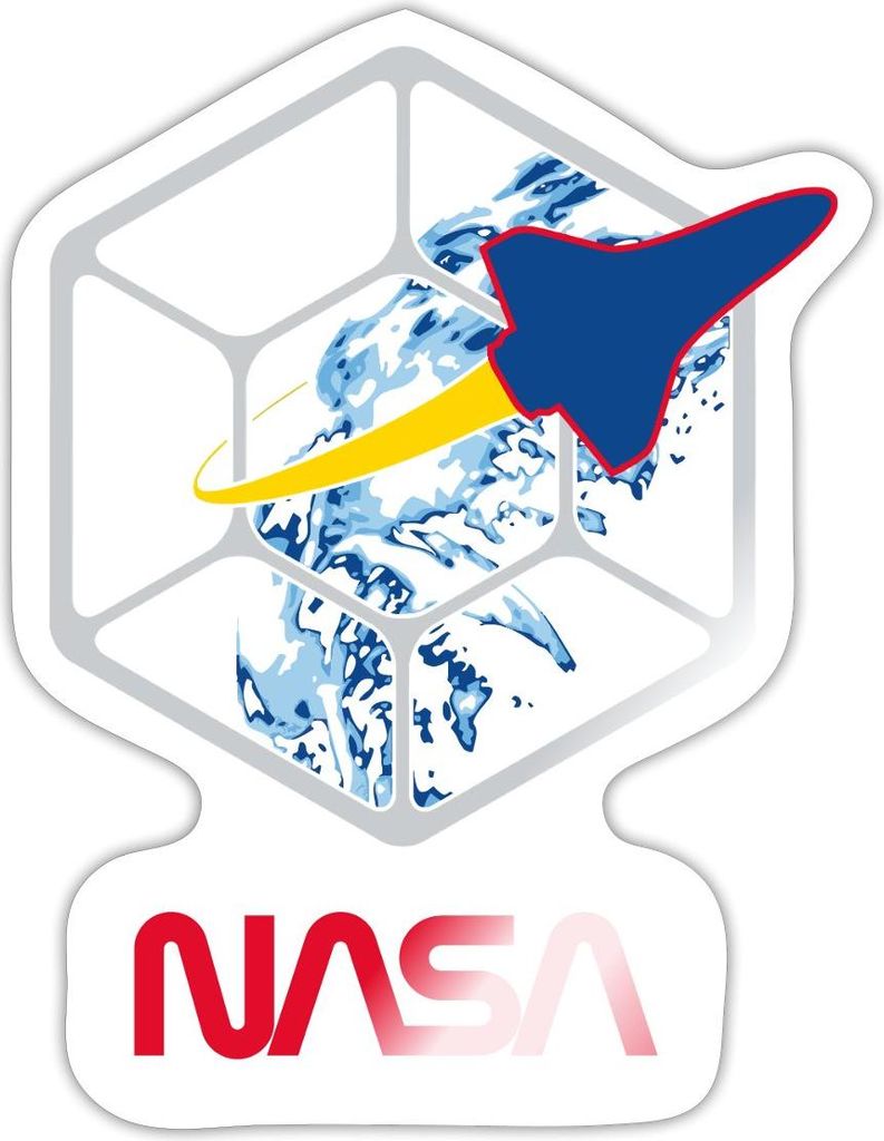 Spreadshirt NASA Erdorbit Im Orbit Der Erde Sticker Aufkleber, 10 x 10 cm, Weiß glänzend
