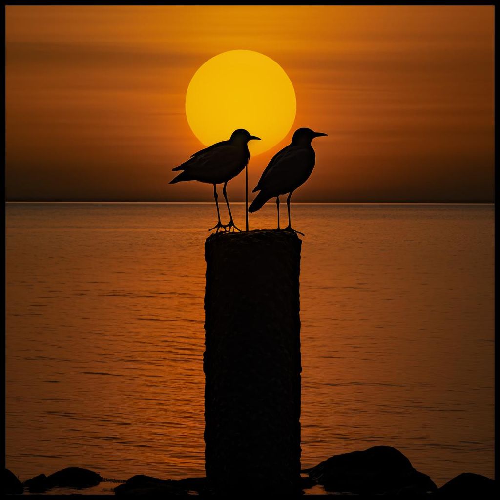 Plakat 90x90cm Gespräche bei Dämmerung