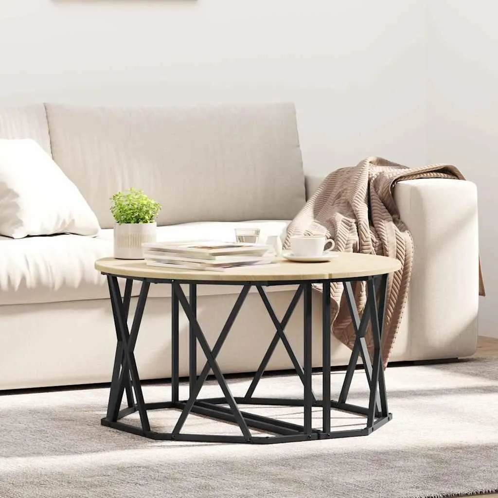 Tavolino da caffè Stabli Möbel Sonoma Oak 80x80x42 cm | Stile Industriale