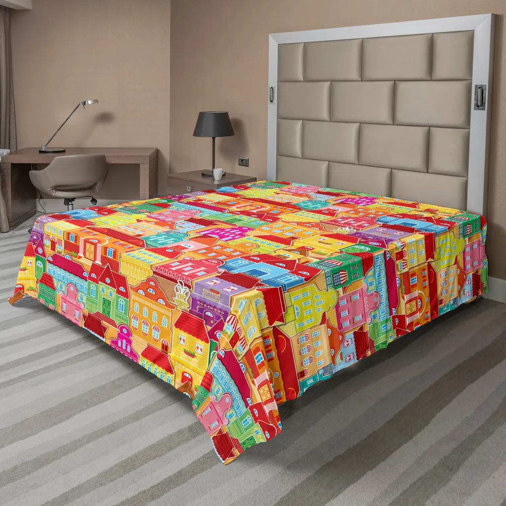 Drap plat ABAKUHAUS Vue Urbaine 275x260 cm en tissu doux multicolore