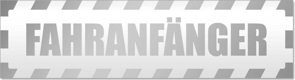 Kiwistar Fahranfänger gestreift Magnetschild Schild magnetisch - 20cm Silber - Magnetfolie für Auto PKW Kfz