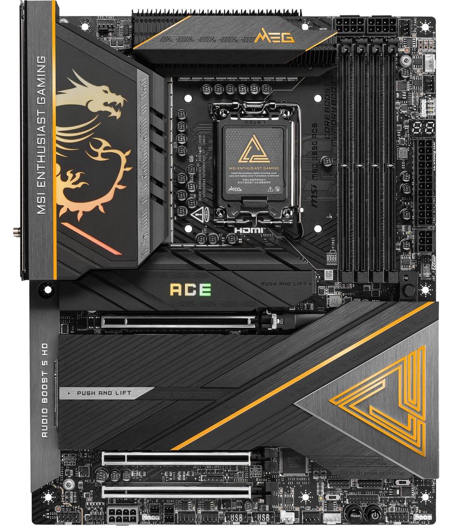 MSI MEG Z890 ACE, Intel, LGA 1851 (Socket V1), Intel Core Productafbeelding 