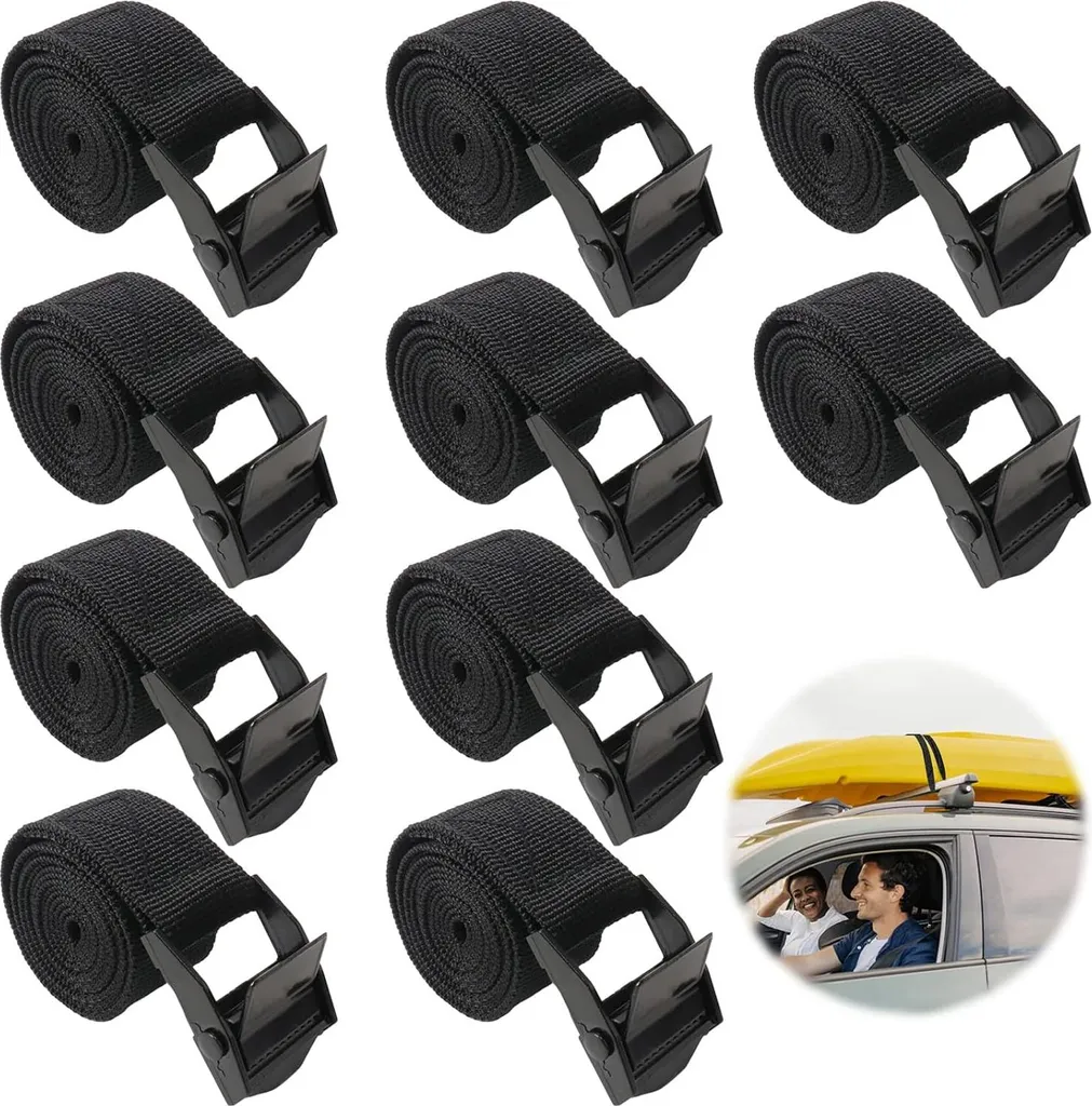 Lot de 10 sangles de fixation 1m pour vélo et moto - Courroies de serrage