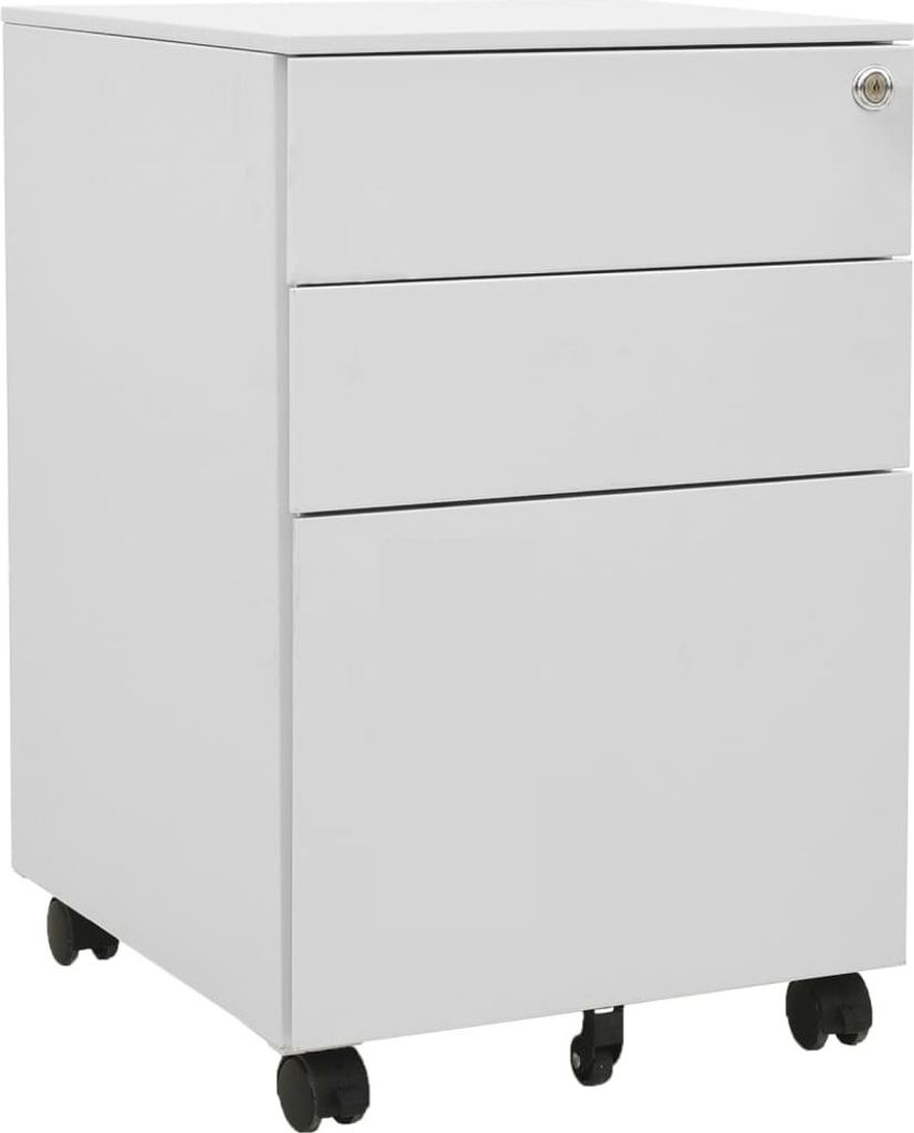 Aktenschrank mit Rollen Hellgrau 39x45x60 cm Stahl