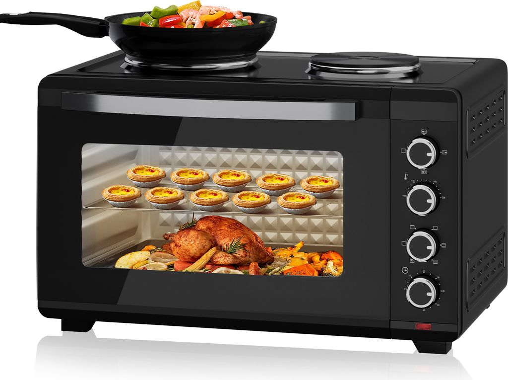HOMELUX Minibackofen mit Kochplatten und HäHnchengrill, 48L Produktbild 9