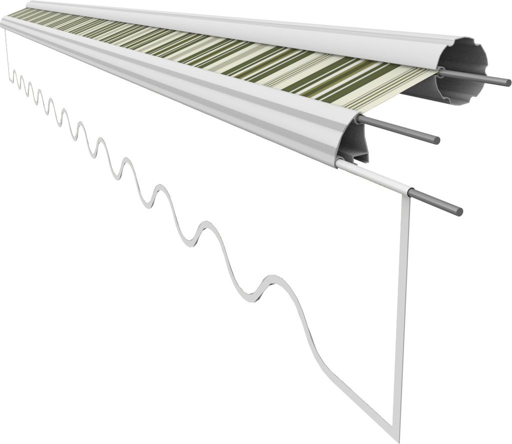 VANA Markisenstoff für 3 x 2,5 m Markisen ohne Volant Markisentuch fertig genäht Maß Bespannung 2,82 x 2,5 m Design SPD034