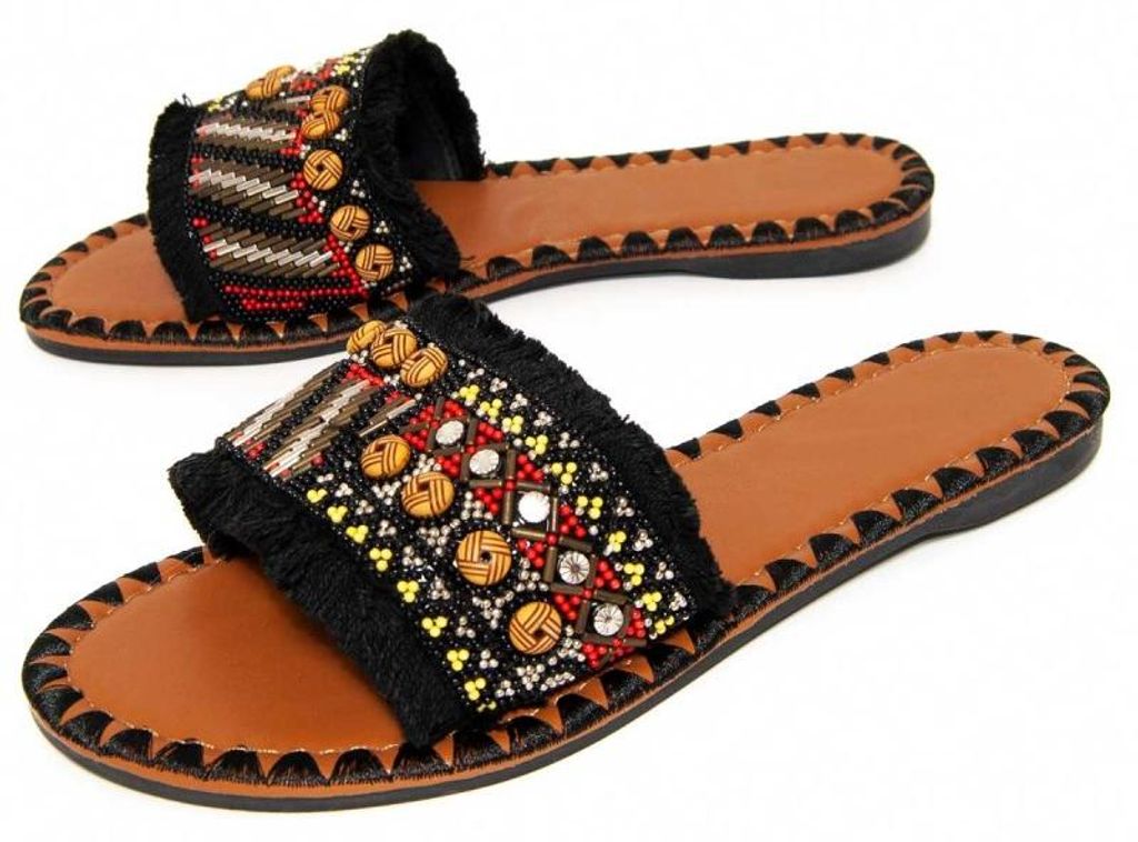 Montevita FLACHE SANDALEN Indiplasa Schwarz