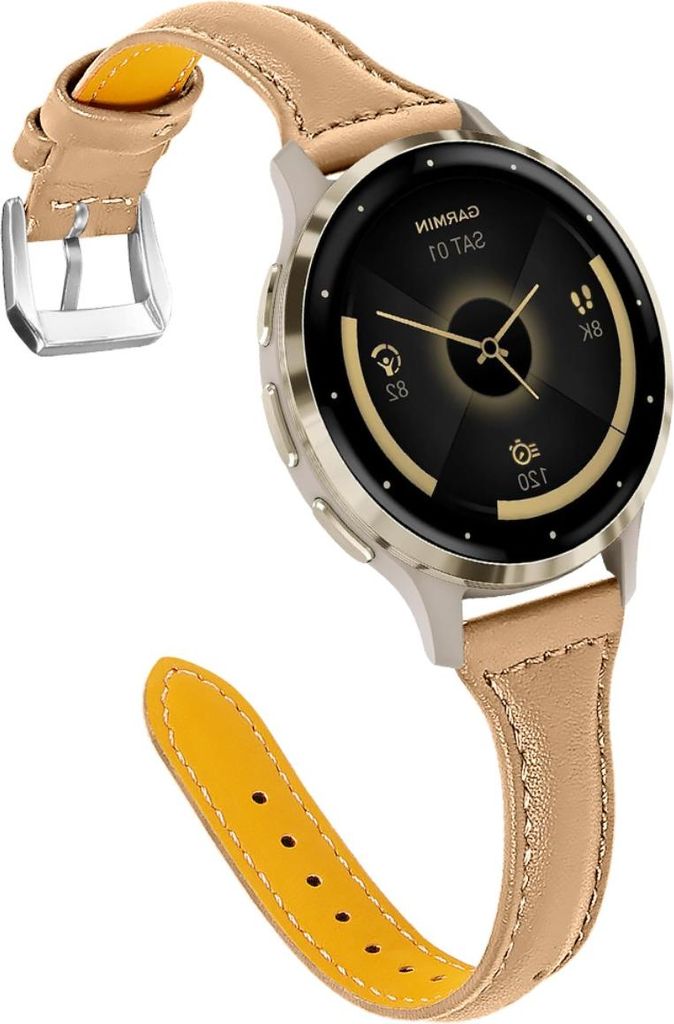 INF Schlankes T-Form Leder Uhrenarmband für Garmin Venu 3S/Huawei GT4/5/6 41mm/42mm Kaffee