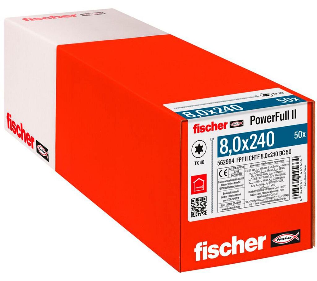 Holzschroef PowerFull II 8,0x240 ZK TX VG (50 stuks, Productafbeelding 