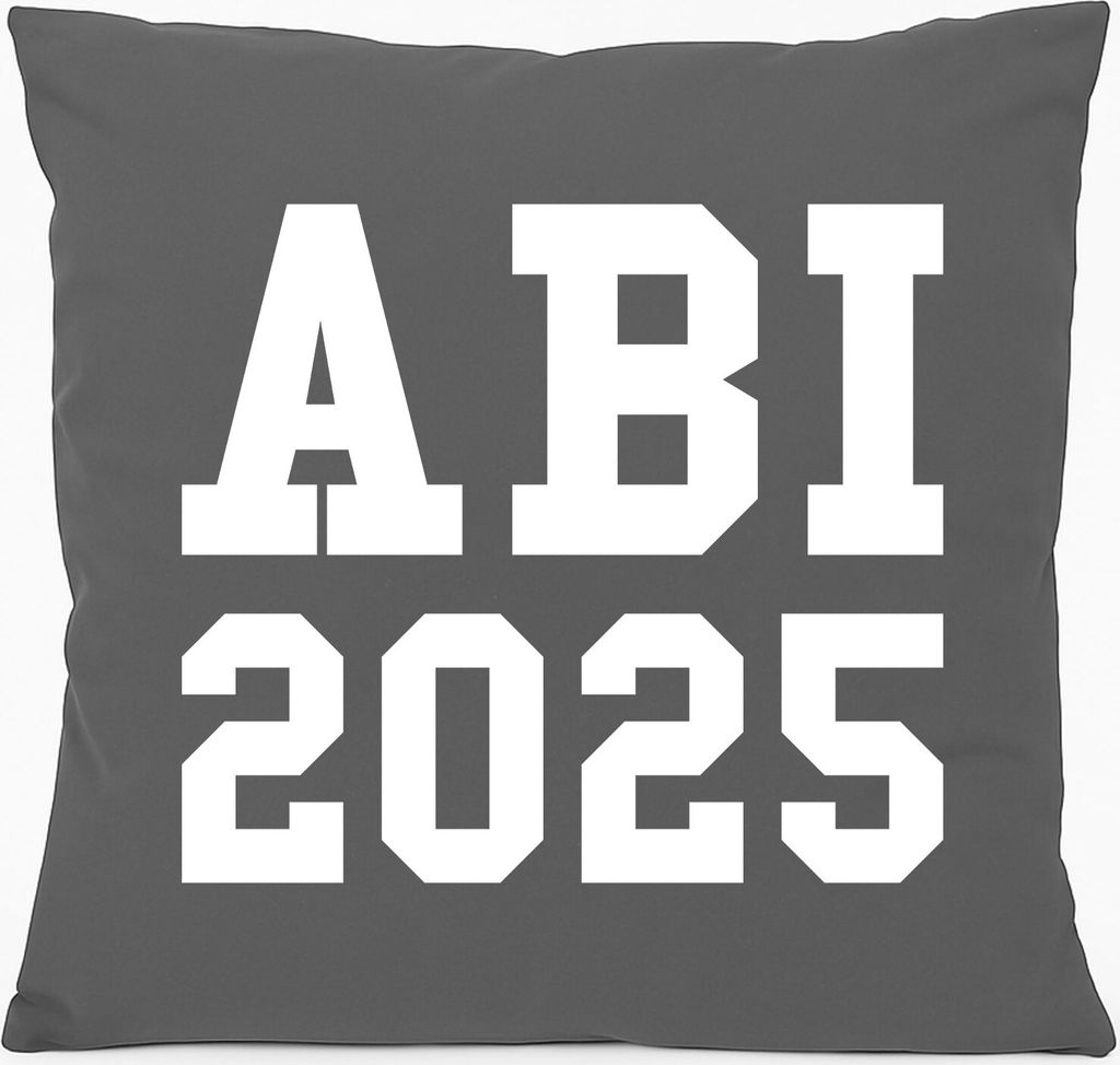Huuraa Kissen ABI 2025 Abitur 40x40cm mit Füllung Steel Grey Baumwolle Dekokissen Geschenkidee