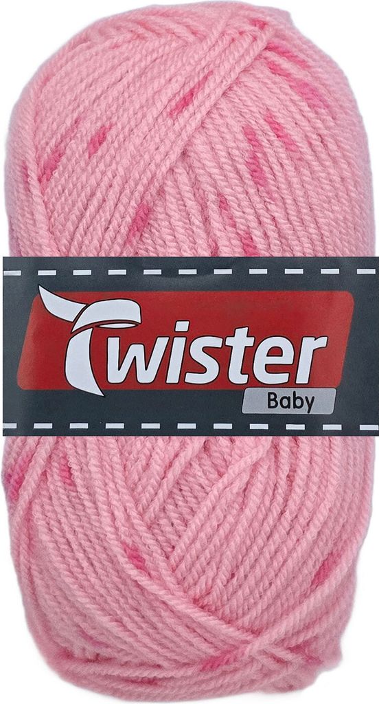 50 Gramm Twister Baby aus 100 % Polyacryl 30 Rose Multi