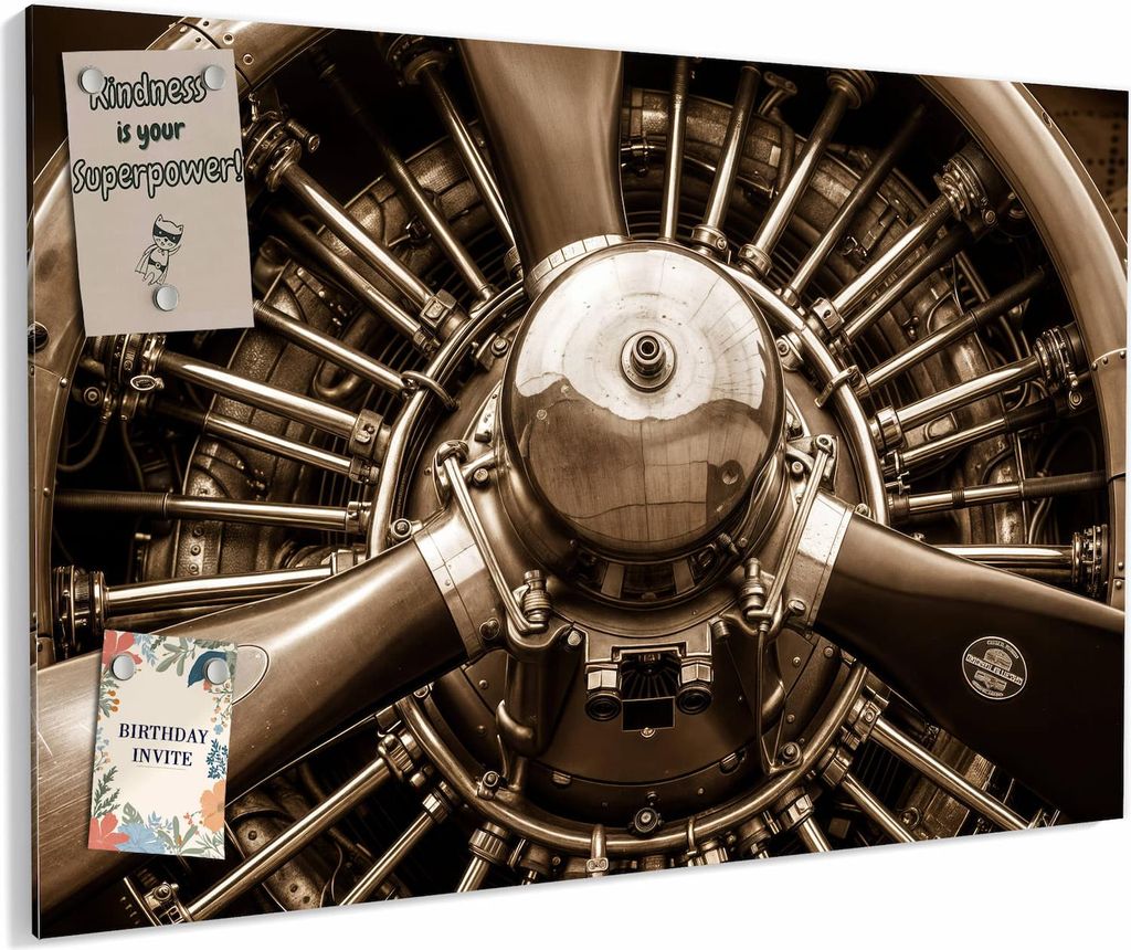 Magnettafel 90x60cm magnetisch & beschreibbar Metall-Board - Sanfte Flugzeugmotor