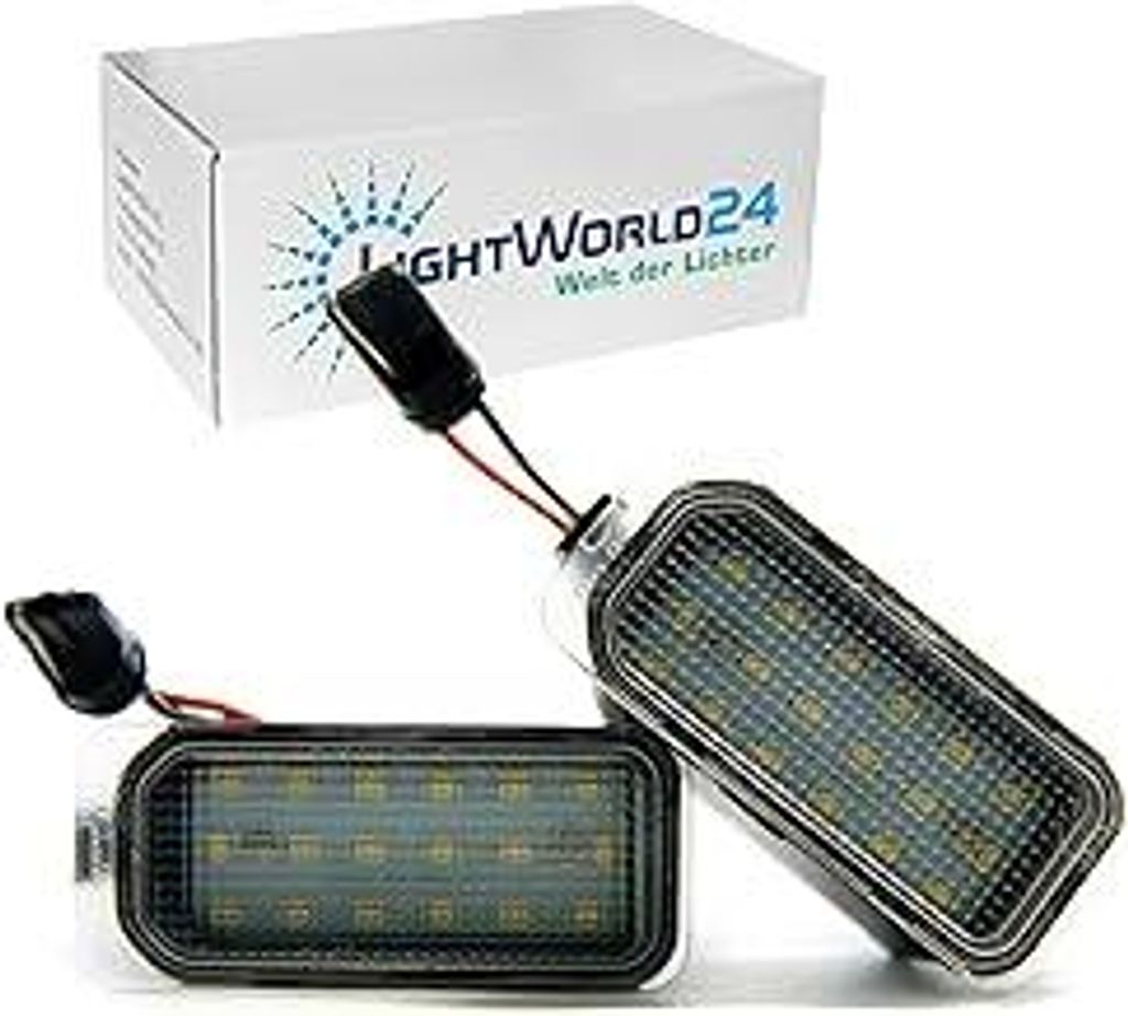LIGHTWORLD24 LED-Kennzeichenbeleuchtung Nummernschild-Leuchten für F-ord Fiesta Focus C-Max Mondeo Galaxy S-Max Kuga J-Aguar XJ XF 18 SMD Xenon Li...