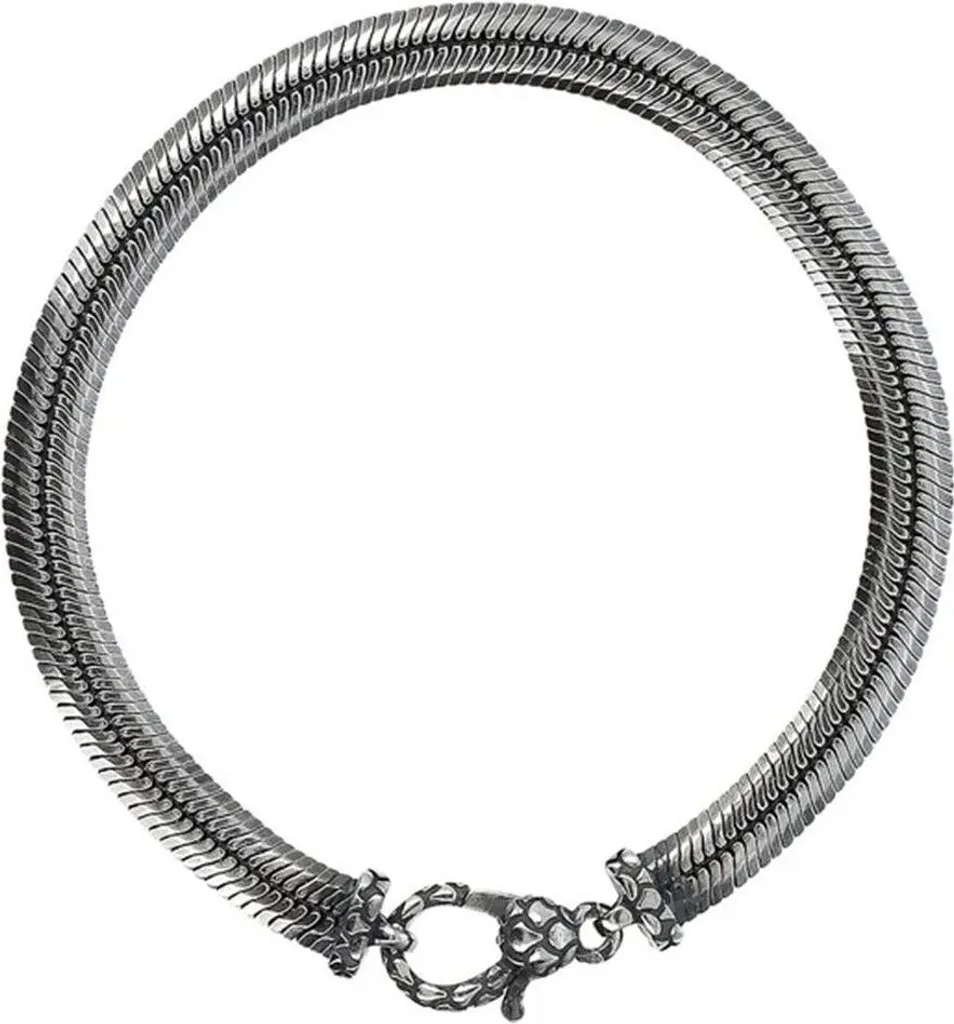 Bracelet Gourmette Homme Albert M. en Argent Vieilli - Modèle WSOX00606.S