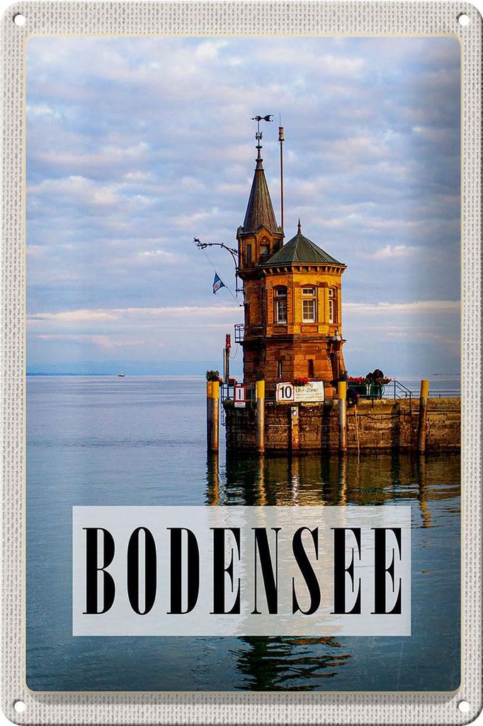 Blechschild Reise 20x30cm Bodensee Deutschland Haus See