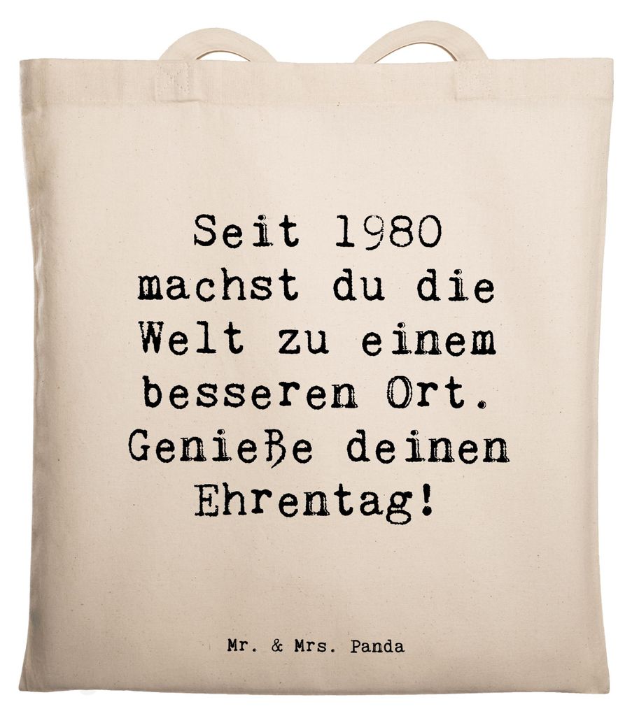Mr. & Mrs. Panda Schultasche Spruch 1980 Geburtstag - Weiß - Geschenk, Alter, feiern, canvas tasche, liebevolle Geschenke, dokumententasche, ungla...