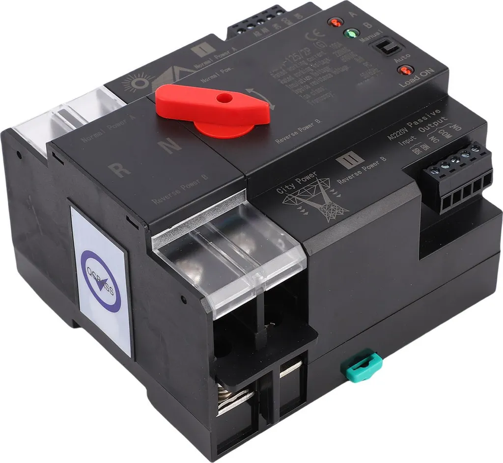 Commutateur de transfert automatique ATS 2P 100A Type PV sur Rail DIN