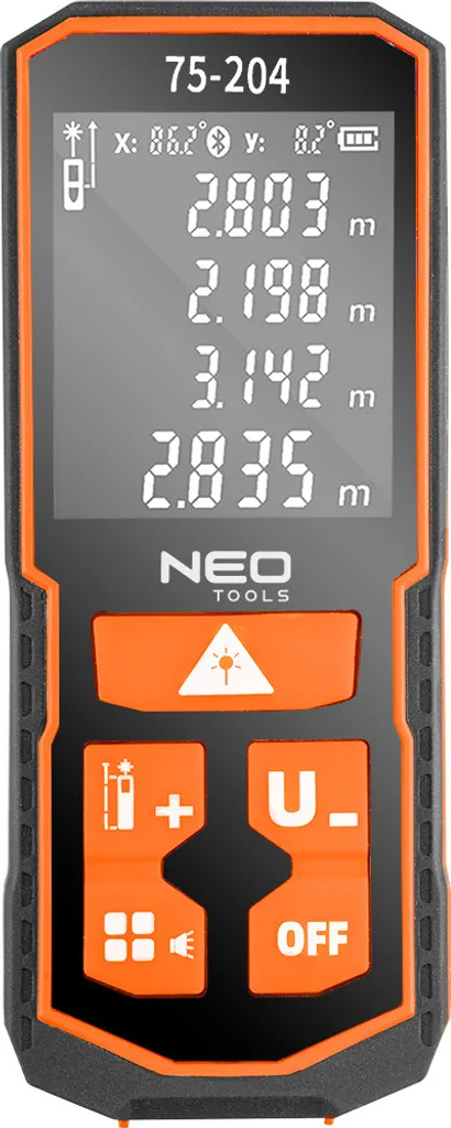 Télémètre laser NEO TOOLS 60m IP54 mémoire 30 mesures avec piles AA