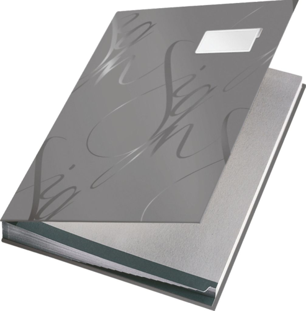 Unterschriftsmappe Design 18 Fächer grau Packung mit 12 Stück