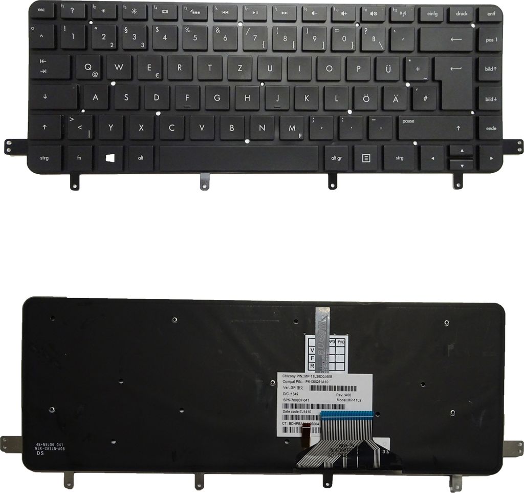 Tastatur für HP UltraBook Spectre XT TouchSmart 15-4000 15-4011NR DE mit Backlight Keyboard