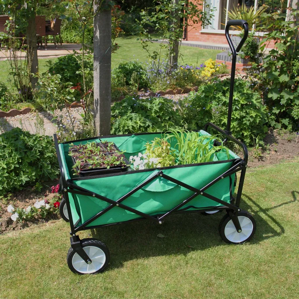 Chariot de transport à roulettes pliable - Chariot jardinage universel