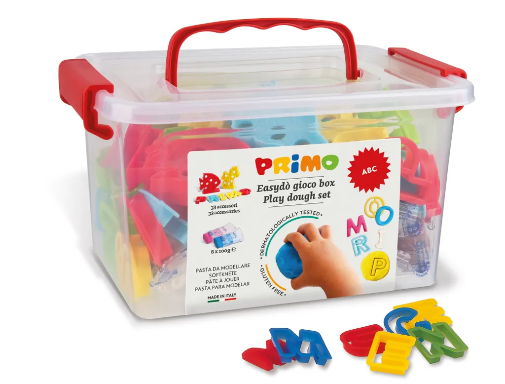 Kit alphabet en pâte à modeler EASYDÒ Primo avec mallette de transport