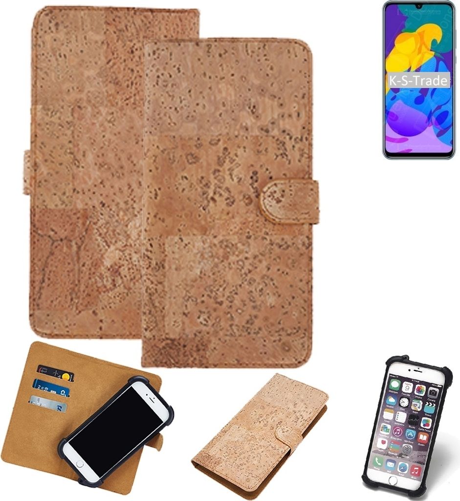 K-S-Trade Hülle kompatibel mit Huawei Honor Play 4T Pro Kork Handyhülle Cover Schutzhülle TPU Case Bumper in Hellbraun, (1x)