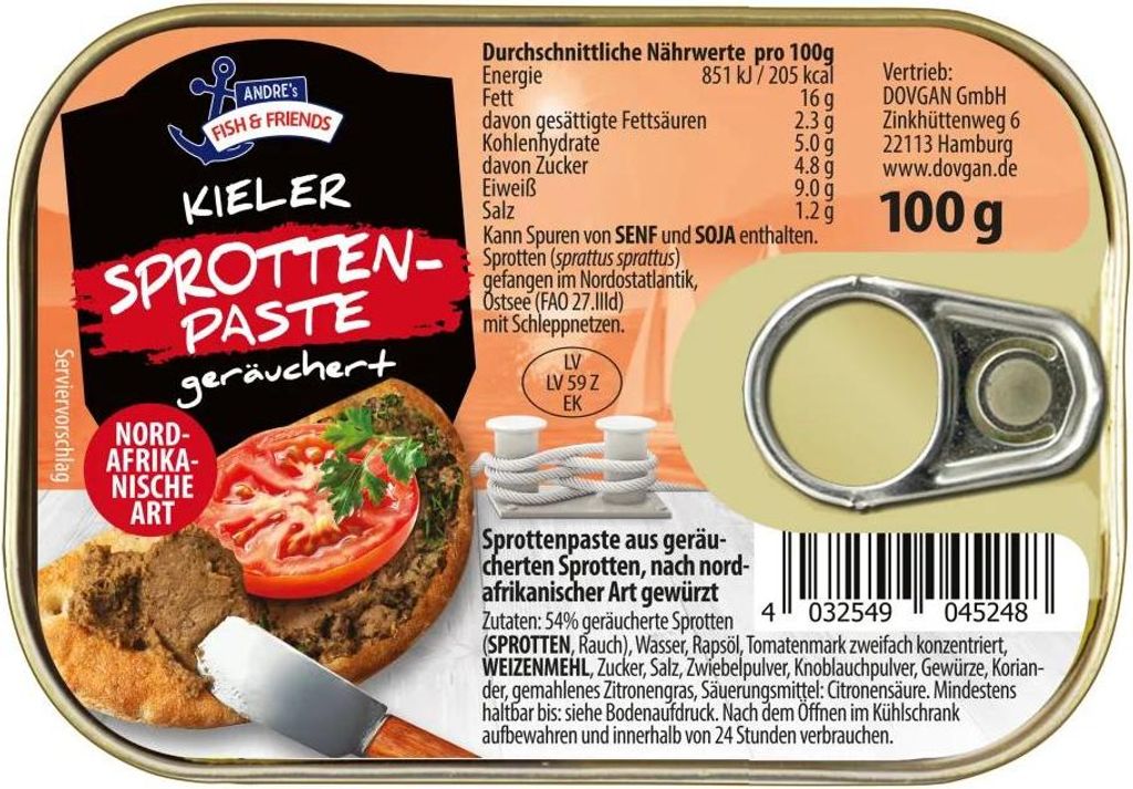 Andre's Fish & Friends Kieler Sprottenpaste ger. Produktbild 
