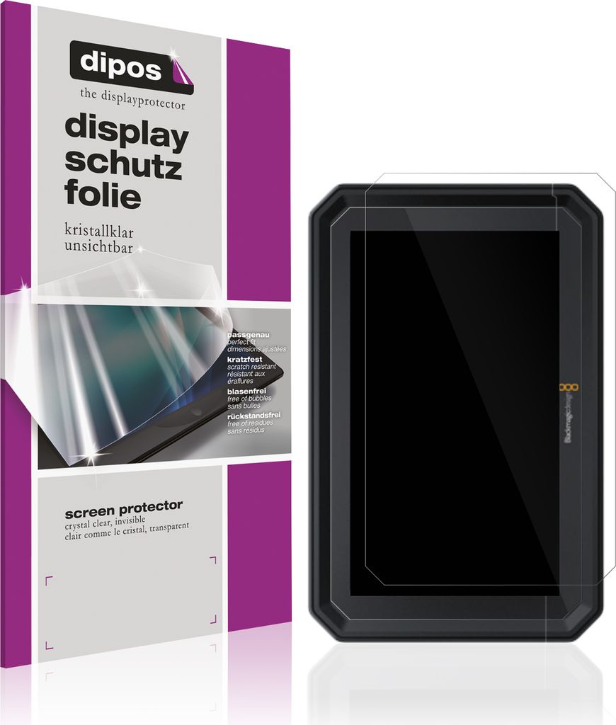 2x Schutzfolie für BlackMagic Design Pyxis 6K Monitor klar Displayschutzfolie Folie Display Schutz dipos