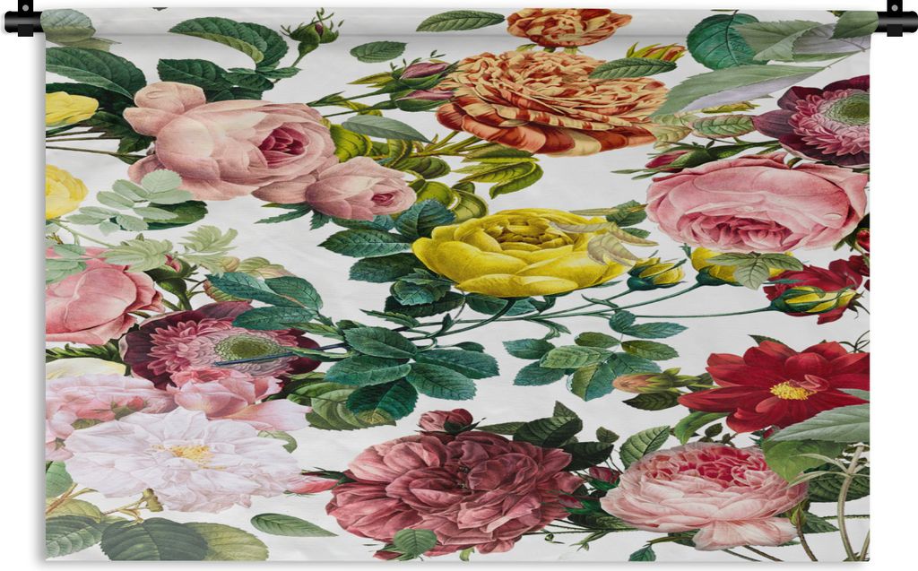 MuchoWow® Wandteppich Wandbehang Blumen - Strauch - Weiß Produktbild 