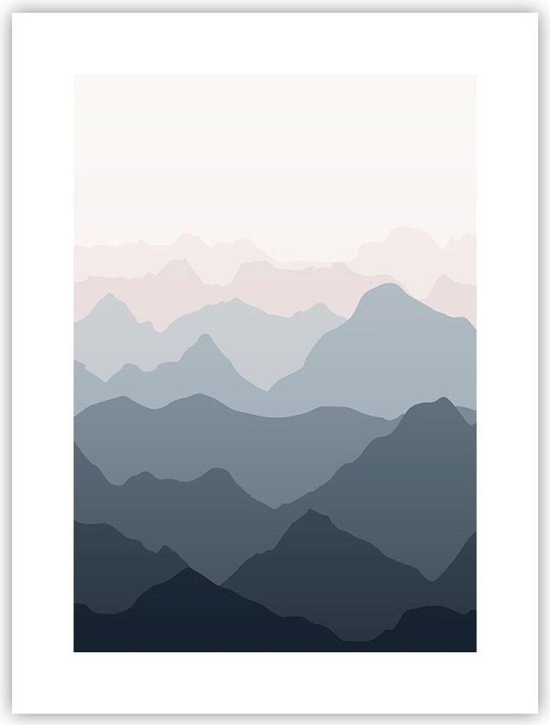 Poster - Poster ohne Rahmen - Berge Grafiken Buntstift - 30x40 cm - Wand Bild - Wanddeko - Wandbilder - Kunstposter - Wandposter - Bilder - Kunstdr...