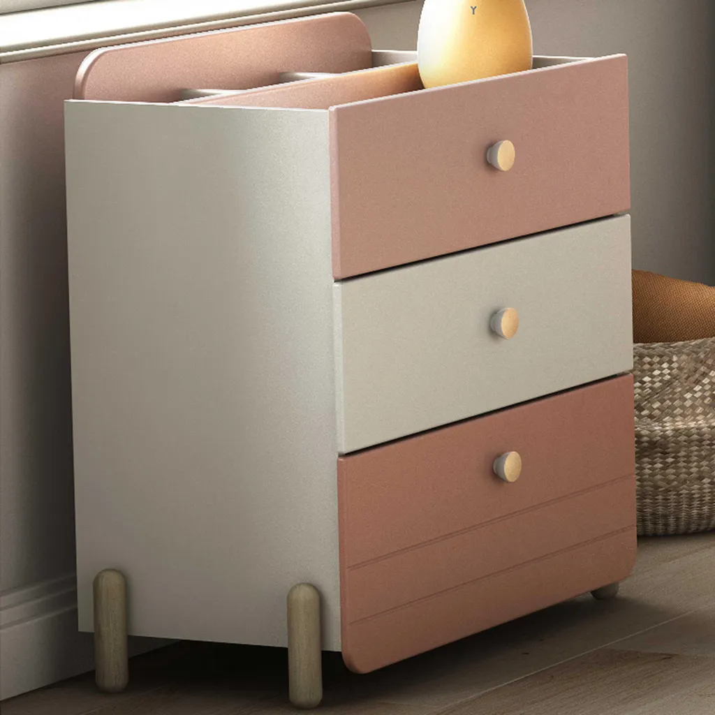 Meuble de rangement bicolore Janne : commode enfant rose et blanche - 7