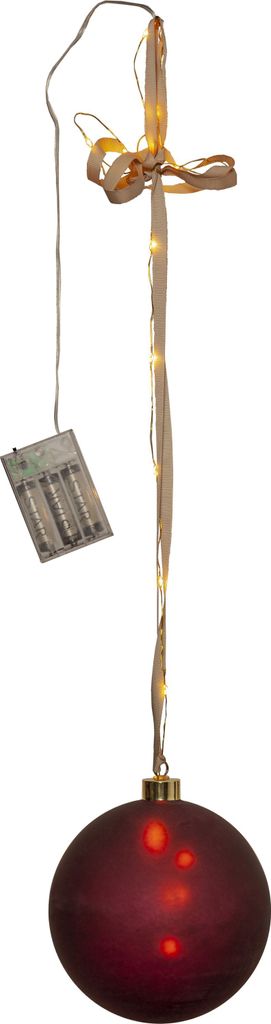 Weihnachtsleuchte Bliss Baumkugel rot 18 LEDs Timer Ø 15cm