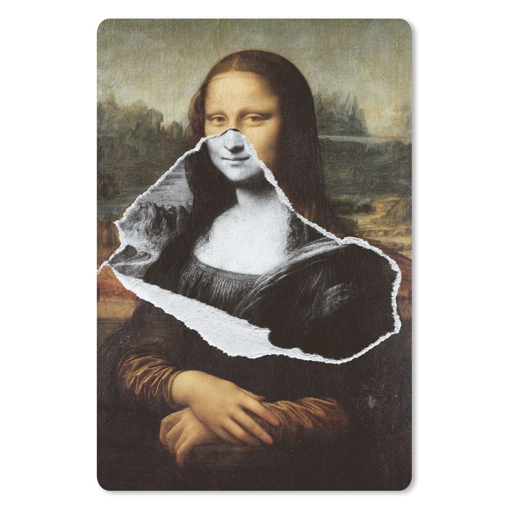MuchoWow Mauspad Mousepad Mona Lisa - Schwarz und weiß - Da Vinci 40x60 cm - Mousepads - Maus Mat - Pad - Mausunterlage - Schreibtisch Accesoire
