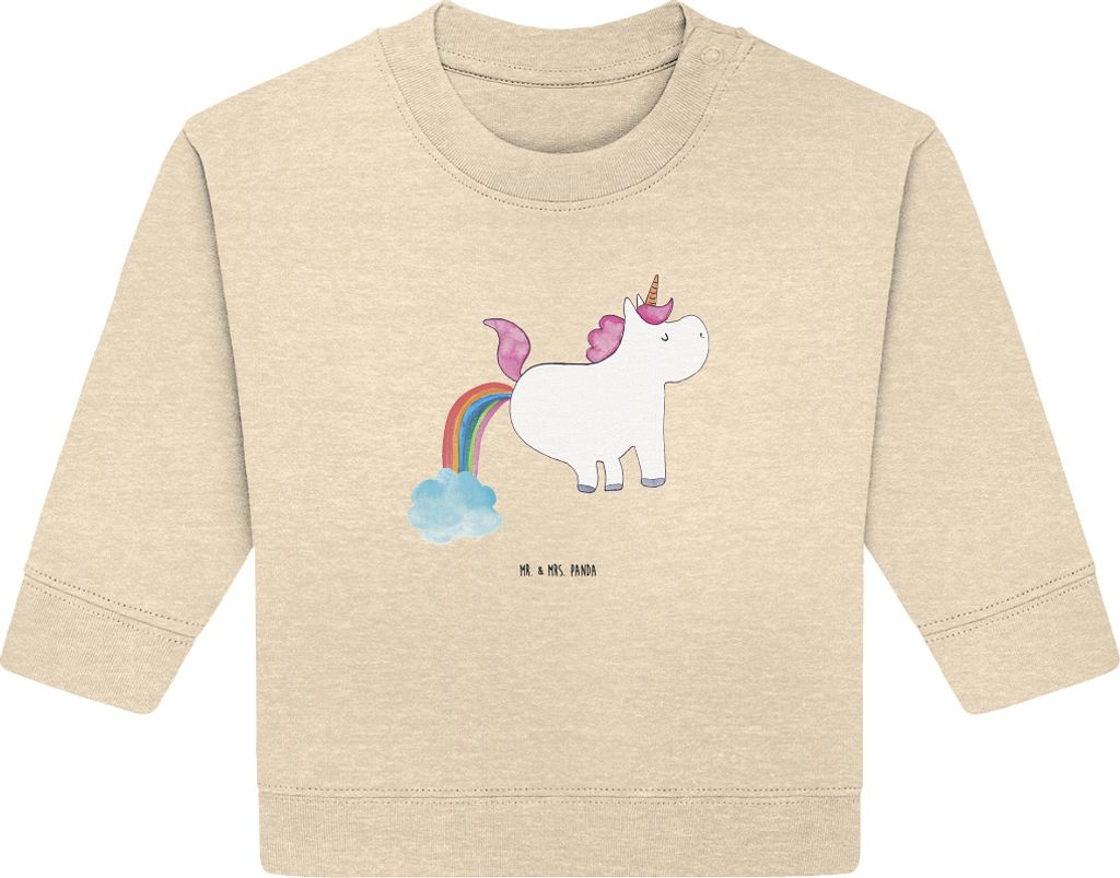 Mr. & Mrs. Panda Organic Baby Pullover Einhorn Pupsen 12. - 18. Monat - Natural Raw - Geschenk, Bullover, Glitzer, Unicorn, Regenbogen, Freundin, S...