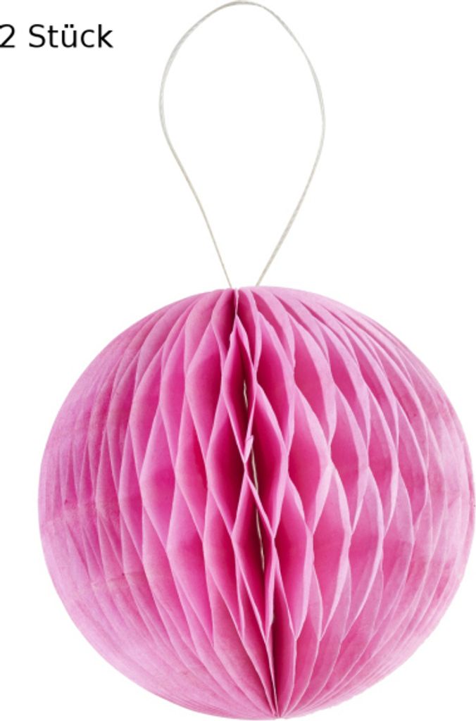 3D Wabenball aus Papier in rose, 2 Stück