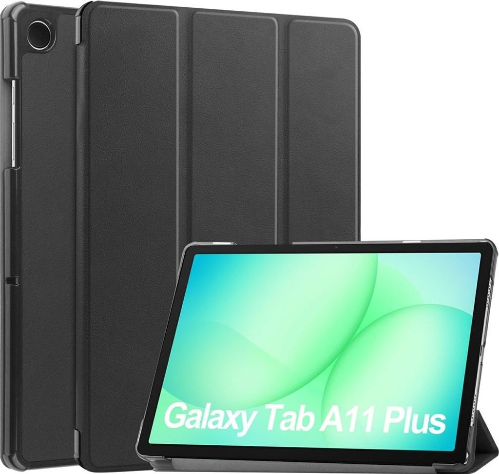 Samsung Galaxy Tab A11 Plus Hülle - Coverup Tri-Fold Ständer Klapphülle mit Schlaf/Wach-Funktion - Schwarz