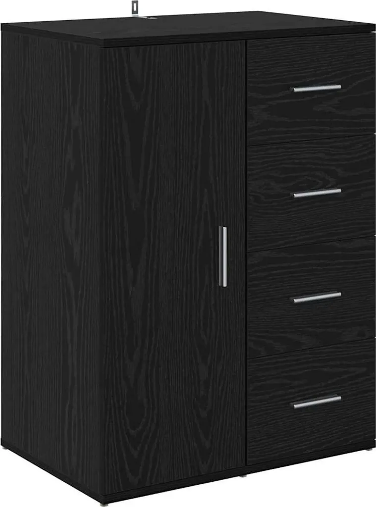 Mobile Ufficio SYFAX 59x39x80 cm | Credenza Rovere Nero Design