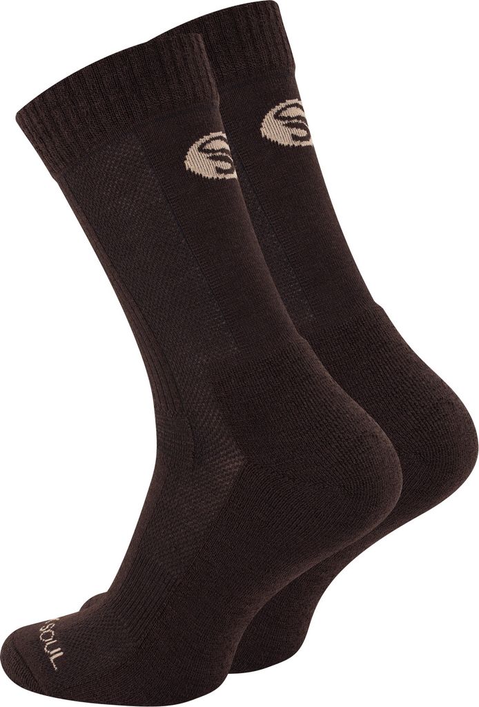 Stark Soul 1 Paar Merino Outdoor Trekking Socken für Damen und Herren, braun, 39-42