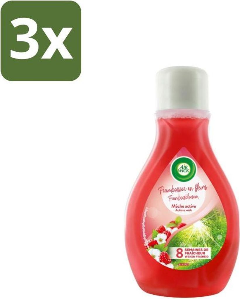 Air Wick – Lufterfrischer – Active Wick Himbeere & Blüte – 375 ml - Vorteilspack - 3 Stücke