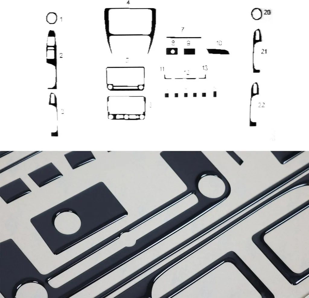 Decorazione interna abitacolo per VW Jetta 2010-2018 Piano Black Optics 22pcs