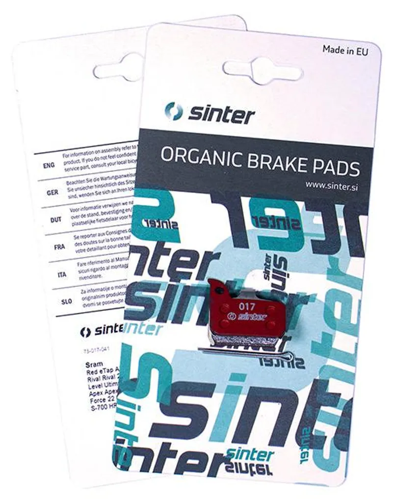 Plaquette de frein organique Sinter 017 rouge silencieuse pour Sram MTB